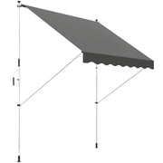 Clamp Awning with Hand Crank Adjustable Height Retractable Arm Awning Dirt-resistant, Weather-resistant Balcony Awning 150cm wide Patio Awning for Terrace Balcony Porch Gray