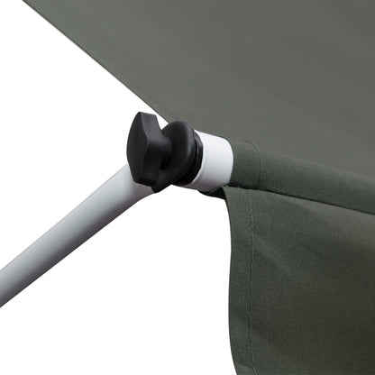 Clamp Awning with Hand Crank Adjustable Height Retractable Arm Awning Dirt-resistant, Weather-resistant Balcony Awning 150cm wide Patio Awning for Terrace Balcony Porch Gray