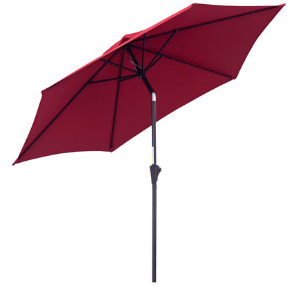 Cantilever Parasol Garden Umbrella Market Umbrella with Hand Crank Aluminum 180 g/m² Polyester Red ∅2.6 x 2.35 m