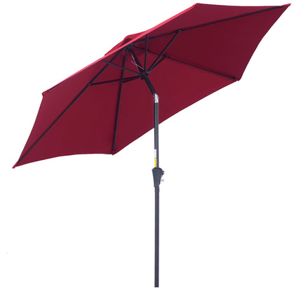 Cantilever Parasol Garden Umbrella Market Umbrella with Hand Crank Aluminum 180 g/m² Polyester Red ∅2.6 x 2.35 m