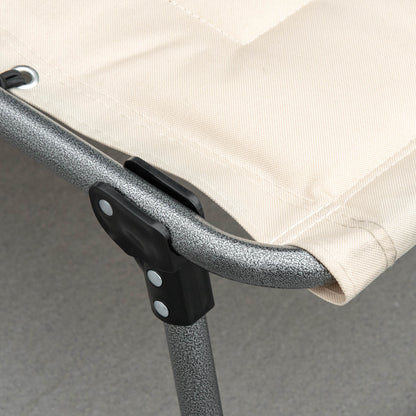 Sun Lounger, Foldable Garden Lounger with Head Pillow, Side Pocket, Sunbed with 5-Position Adjustable Backrest, Weatherproof Camping Lounger up to 130 kg load capacity, for Garden Beach Pool, Beige