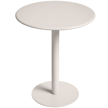 24 in Round Dining Table for 2 – Small Modern Kitchen, Dining & Bistro Table, Beige Steel