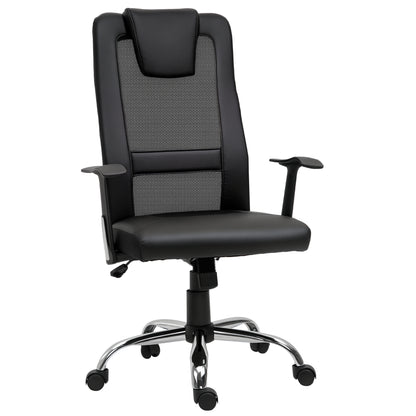 Office Chair Swivel Chair Height Adjustable Executive Chair Desk Chair Ergonomic PU Black 66 x 73 x 108-118 cm