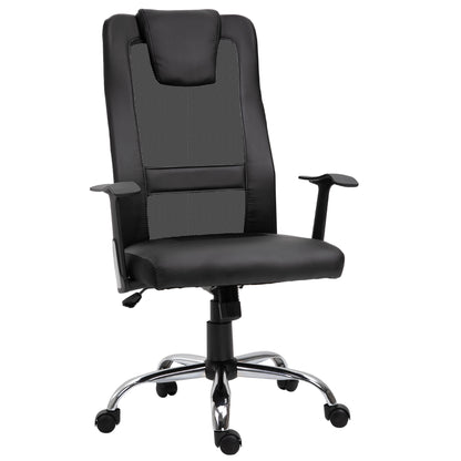 Office Chair Swivel Chair Height Adjustable Executive Chair Desk Chair Ergonomic PU Black 66 x 73 x 108-118 cm