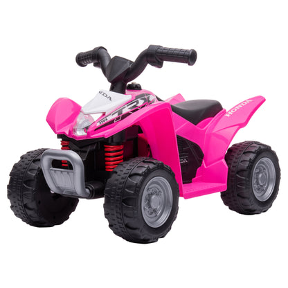 Electric Quad for Children aged 18-36 Months with HONDA License 6V Battery-powered Vehicle Kids with LED Headlights Horn Speed of 2.8 km/h and Forward 65.5x38.5x43.5 cm Pink