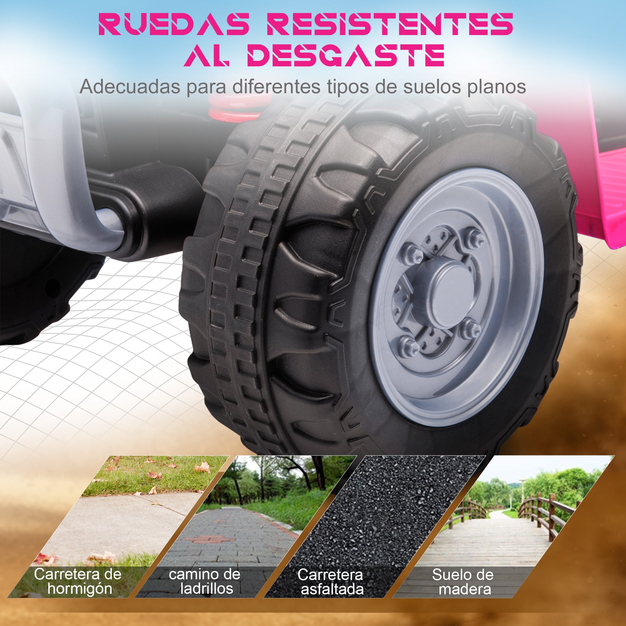 Electric Quad for Children aged 18-36 Months with HONDA License 6V Battery-powered Vehicle Kids with LED Headlights Horn Speed of 2.8 km/h and Forward 65.5x38.5x43.5 cm Pink