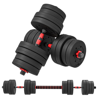 2 in 1 Dumbbell Set 30 kg Adjustable Dumbbell & Barbell Professional Dumbbell Strength Training and Weightlifting for Home Fitness