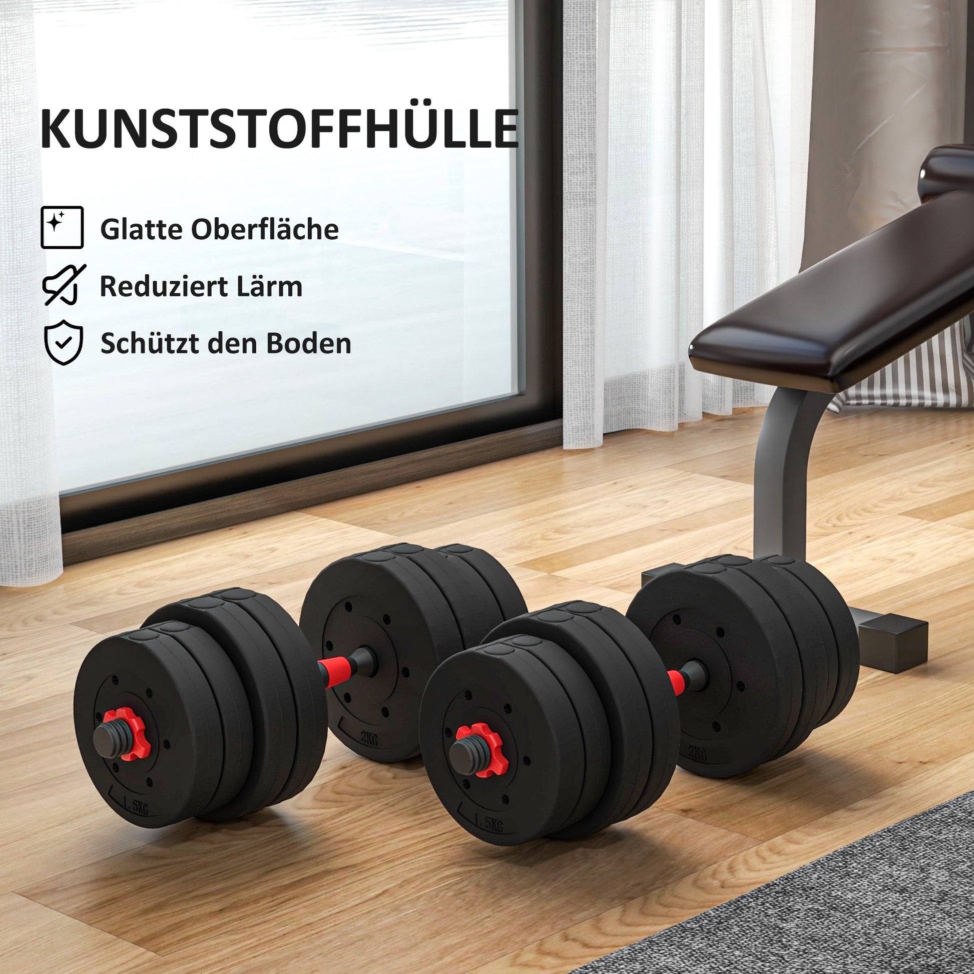 2 in 1 Dumbbell Set 30 kg Adjustable Dumbbell & Barbell Professional Dumbbell Strength Training and Weightlifting for Home Fitness