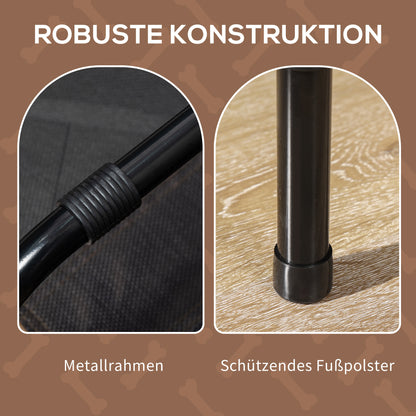 Elevated Dog Bed with Canopy, Pet Bed, Outdoor Dog Lounger with Roof, Breathable, Taft Fabric for Camping Coffee 122 x 92 x 108 cm