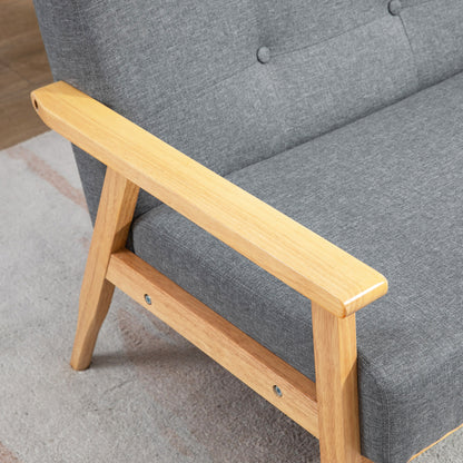 3-Seater Sofa, Couch with Armrests, Back Cushions, Living Room Sofa with Linen Look, Upholstered Sofa for Living Room, Bedroom 154.5 x 69.5 x 73 cm, Dark Gray