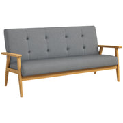3-Seater Sofa, Couch with Armrests, Back Cushions, Living Room Sofa with Linen Look, Upholstered Sofa for Living Room, Bedroom 154.5 x 69.5 x 73 cm, Dark Gray