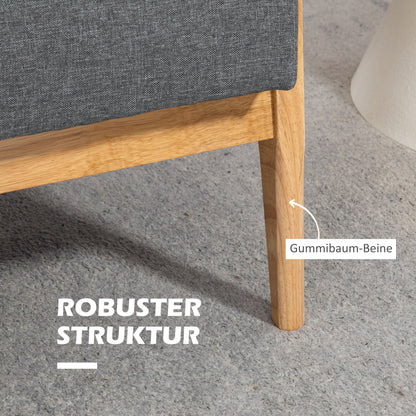 3-Seater Sofa, Couch with Armrests, Back Cushions, Living Room Sofa with Linen Look, Upholstered Sofa for Living Room, Bedroom 154.5 x 69.5 x 73 cm, Dark Gray