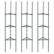 Plant Support 3-Piece Set, Plant Holder with 3 Levels, Garden Plant Support Stakes, Trellis, Tomato Cage for Climbing Plants, Steel, Green, 38 x 38 x 182 cm