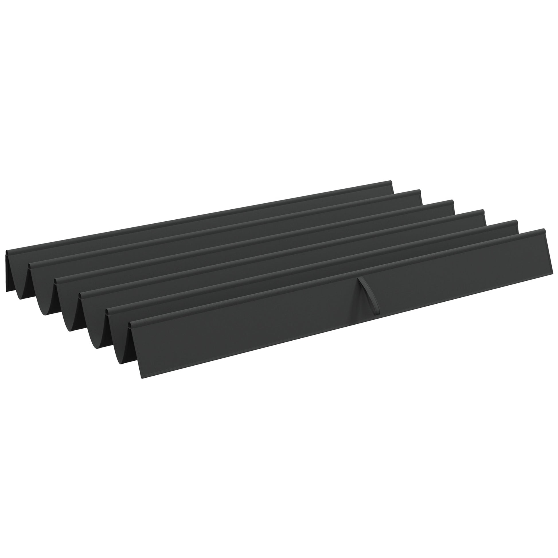 Replacement Canopy for 3 x 3 m Pergola, Waterproof Retractable Wave Roof with Rain Drainage Holes, Winterproof Shade Cover for Garden, Patio, Dark Gray