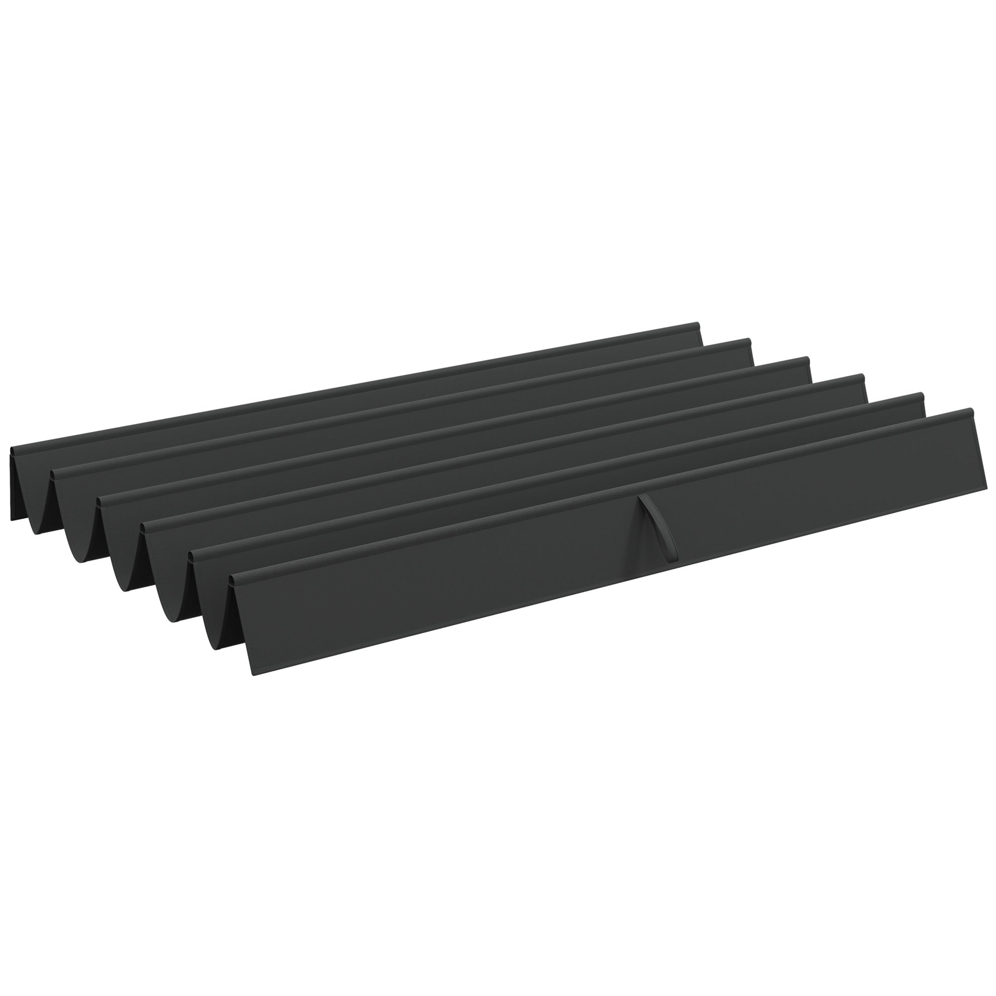 Replacement Canopy for 3 x 3 m Pergola, Waterproof Retractable Wave Roof with Rain Drainage Holes, Winterproof Shade Cover for Garden, Patio, Dark Gray
