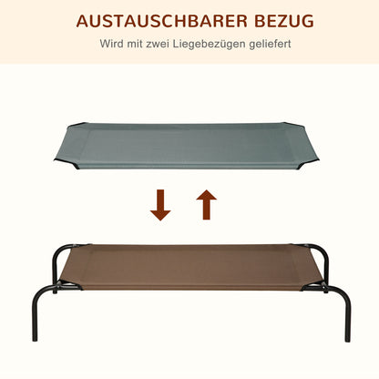 Dog Bed Outdoor Dog Lounger Cat Bed Pet Bed Sleeping Place with Replacement Cover 110 x 68 x 20 cm