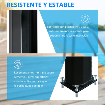 Outdoor Solar Shower 35 L Garden Shower with 2 Showerheads Hot and Cold Water 0-55°C for Pool Patio Beach 17.5x14.5x216 cm Black
