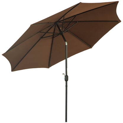 Cantilever Umbrella Garden Umbrella Market Umbrella with Hand Crank Steel 180 g/m² Polyester Brown Ø2.95 x 2.5 m