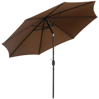 Cantilever Umbrella Garden Umbrella Market Umbrella with Hand Crank Steel 180 g/m² Polyester Brown Ø2.95 x 2.5 m