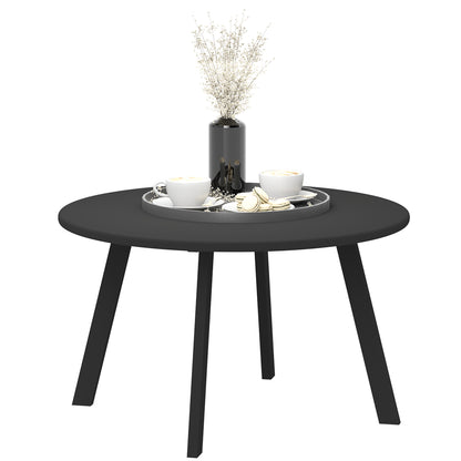 Side Table Balcony Table Made of Metal Round Coffee Table Weatherproof Garden Table Easy to Care for Coffee Table Outdoor Table for Balcony Garden Terrace Porch Living Room Ø70 x 42H cm Black