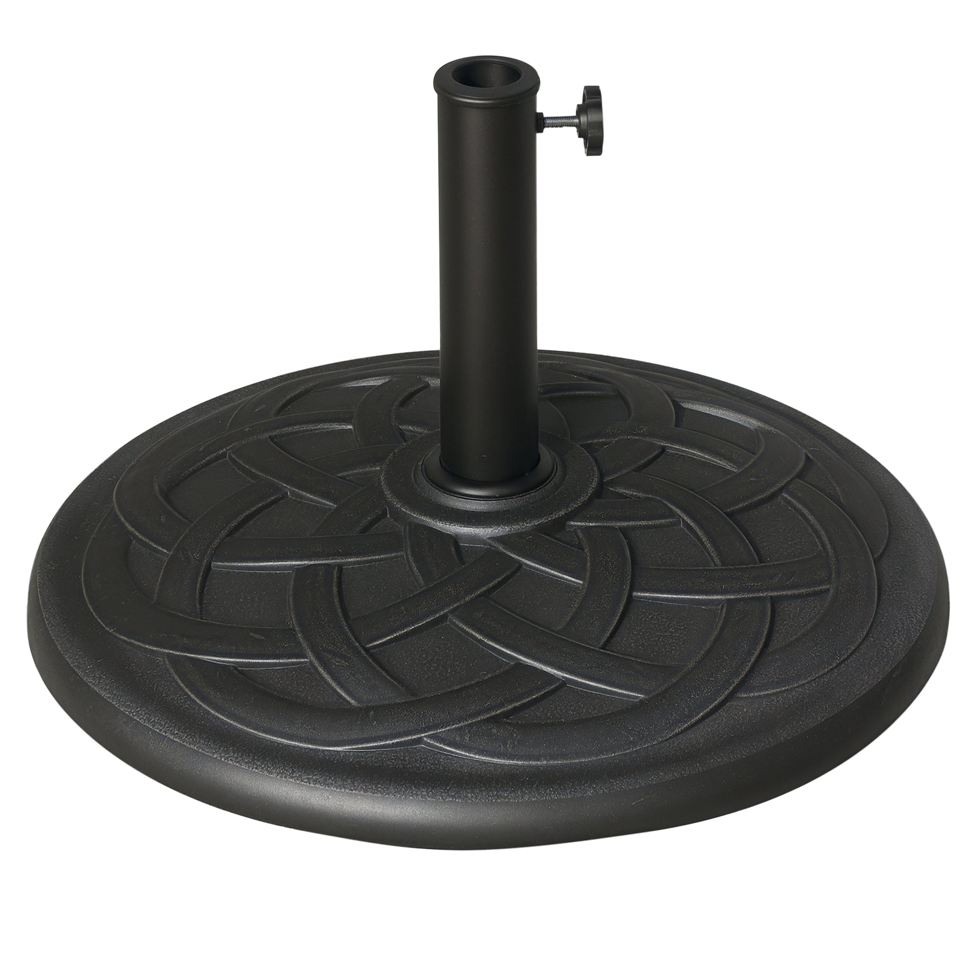 Garden Umbrella Base Net Weight 19 kg Parasol Stand Suitable for 38mm/48mm Mast Resin for Outdoor Terrace Patio Ø54.5x34 cm Bronze