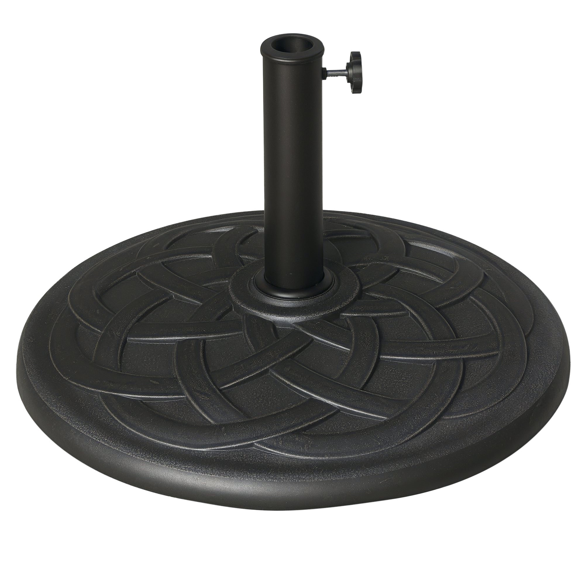 Garden Umbrella Base Net Weight 19 kg Parasol Stand Suitable for 38mm/48mm Mast Resin for Outdoor Terrace Patio Ø54.5x34 cm Bronze
