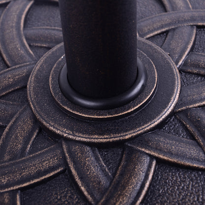 Garden Umbrella Base Net Weight 19 kg Parasol Stand Suitable for 38mm/48mm Mast Resin for Outdoor Terrace Patio Ø54.5x34 cm Bronze