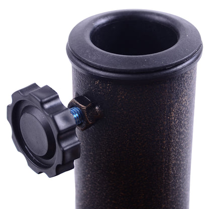 Garden Umbrella Base Net Weight 19 kg Parasol Stand Suitable for 38mm/48mm Mast Resin for Outdoor Terrace Patio Ø54.5x34 cm Bronze