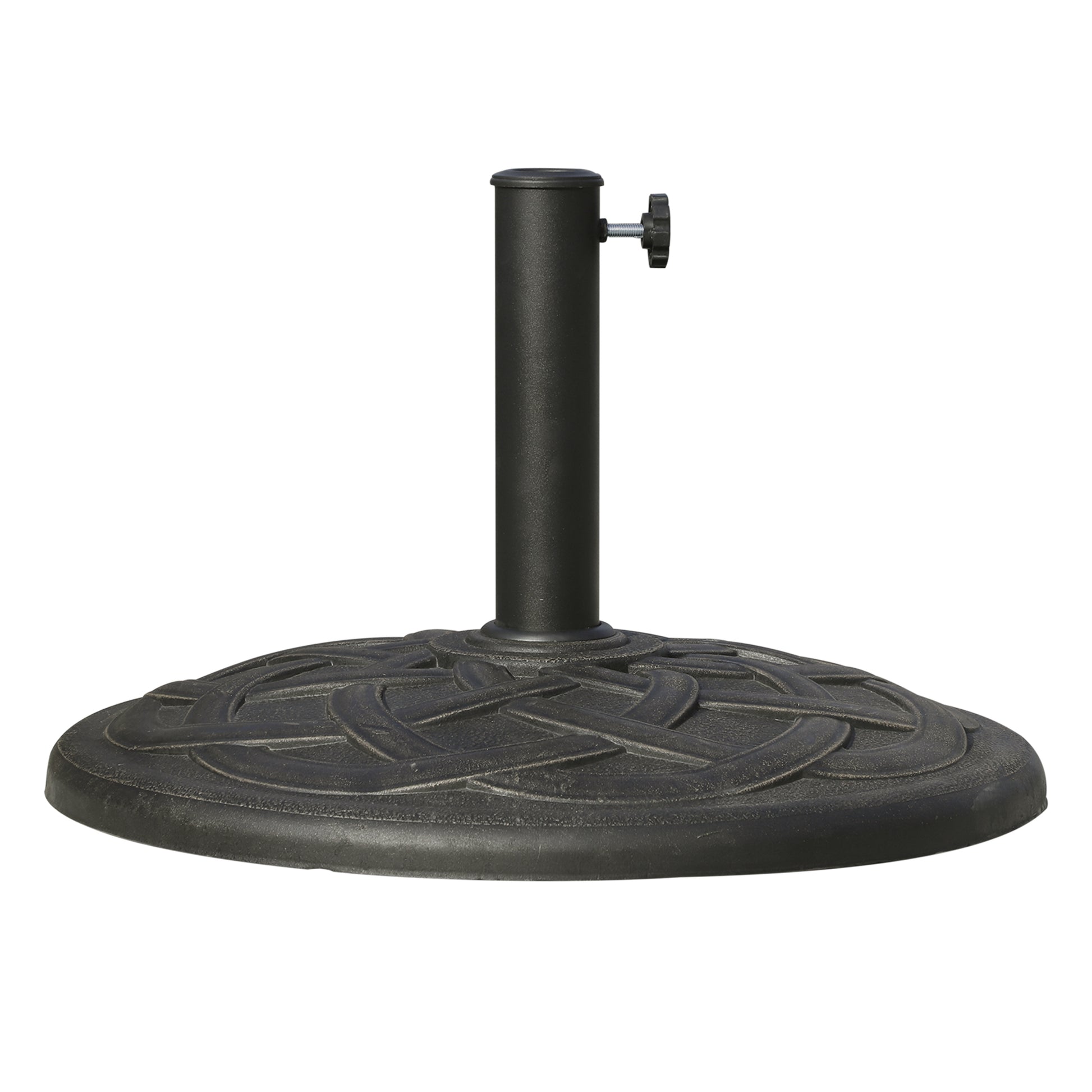 Garden Umbrella Base Net Weight 19 kg Parasol Stand Suitable for 38mm/48mm Mast Resin for Outdoor Terrace Patio Ø54.5x34 cm Bronze