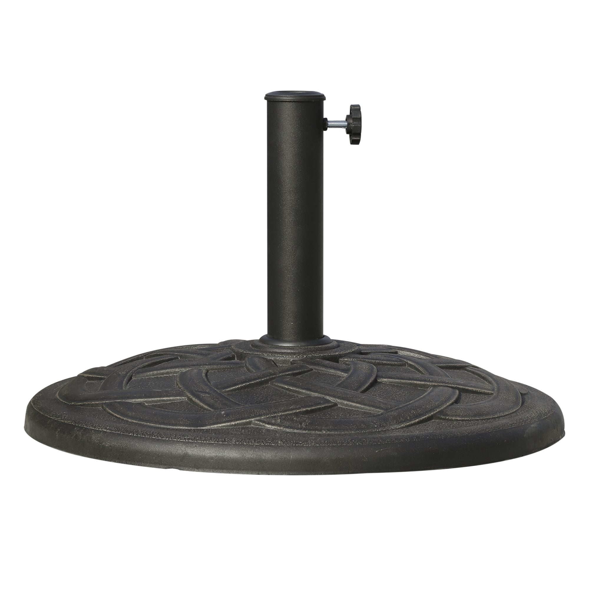 Garden Umbrella Base Net Weight 19 kg Parasol Stand Suitable for 38mm/48mm Mast Resin for Outdoor Terrace Patio Ø54.5x34 cm Bronze
