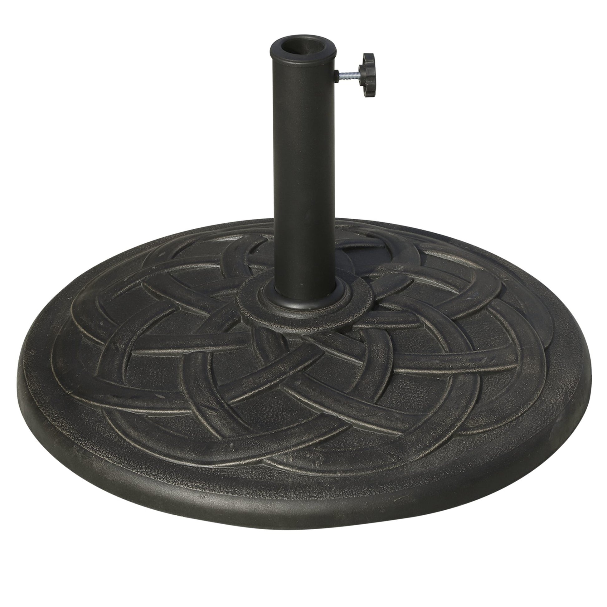 Garden Umbrella Base Net Weight 19 kg Parasol Stand Suitable for 38mm/48mm Mast Resin for Outdoor Terrace Patio Ø54.5x34 cm Bronze