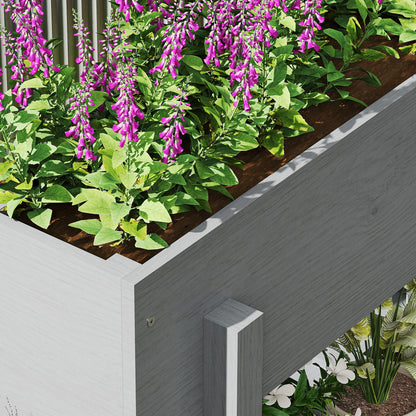 Wooden Raised Garden Bed with Shelf Elevated Planter for Growing Flowers Vegetables in Garden Terrace 100x30x70.5 cm Gray