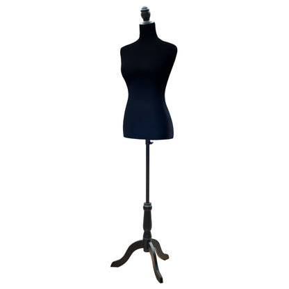 Female Sewing Mannequin Adjustable to 130-168 cm with Wood Tripod for Fashion Photography Clothing Exhibition Black