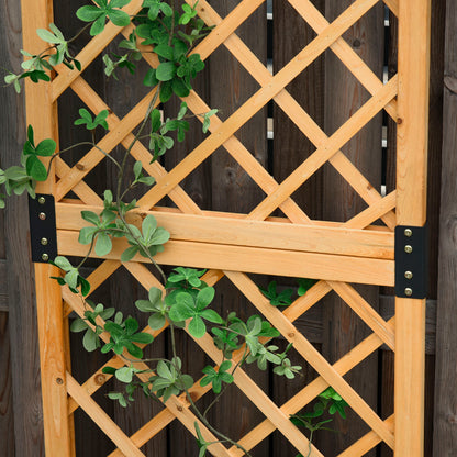 Planter with Trellis for Outdoor or Garden, Climbing Plant Pot in Wood 60x40x160cm