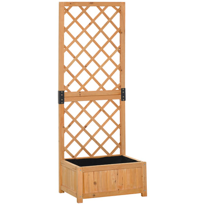 Planter with Trellis for Outdoor or Garden, Climbing Plant Pot in Wood 60x40x160cm