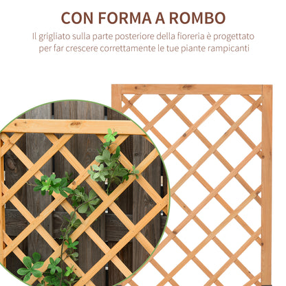 Planter with Trellis for Outdoor or Garden, Climbing Plant Pot in Wood 60x40x160cm