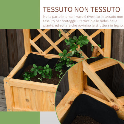 Planter with Trellis for Outdoor or Garden, Climbing Plant Pot in Wood 60x40x160cm