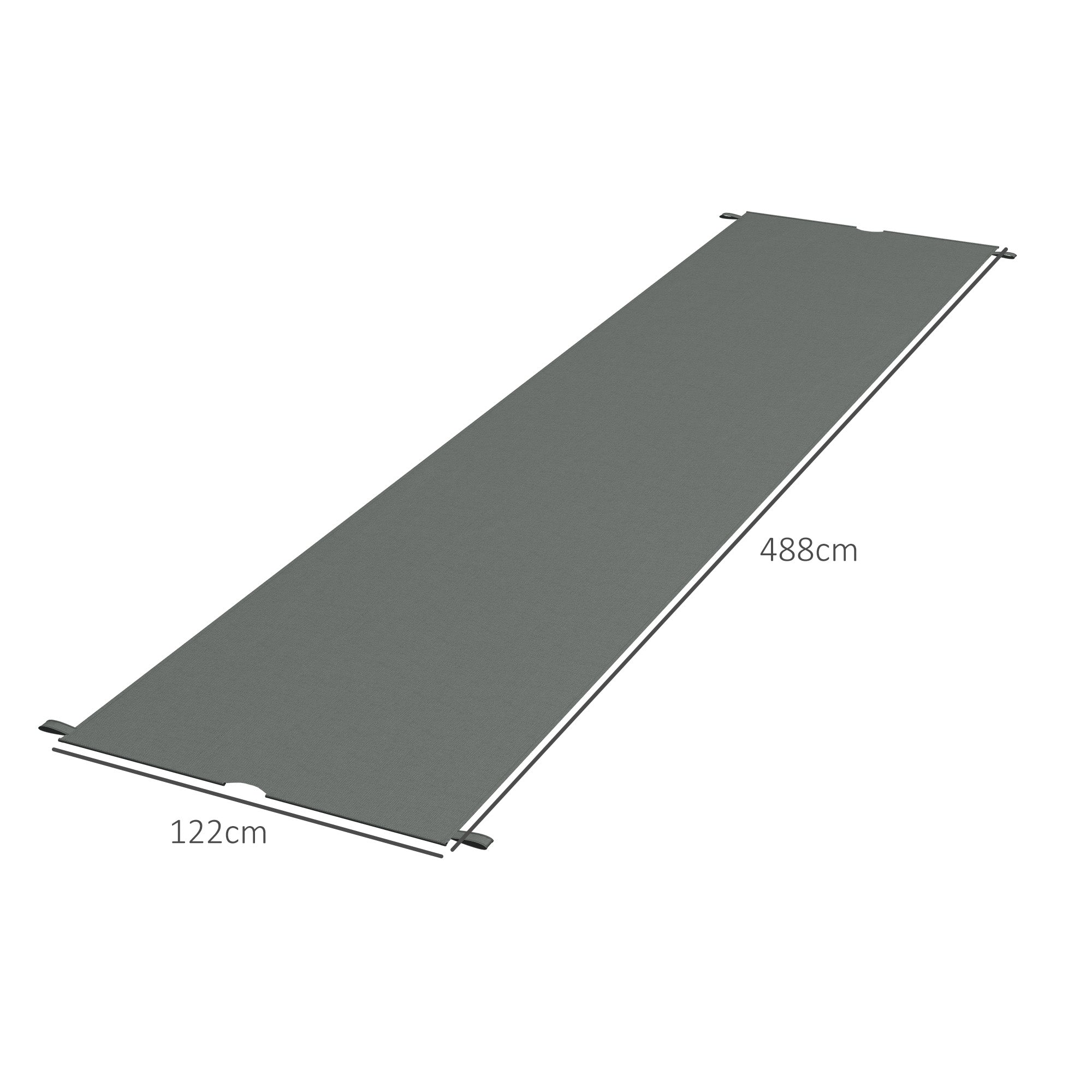 Set of 2 retractable pergola replacement canopies 4.9 x 1.2 m for 3 x 3 m pergola polyester fabric dark gray UV protection