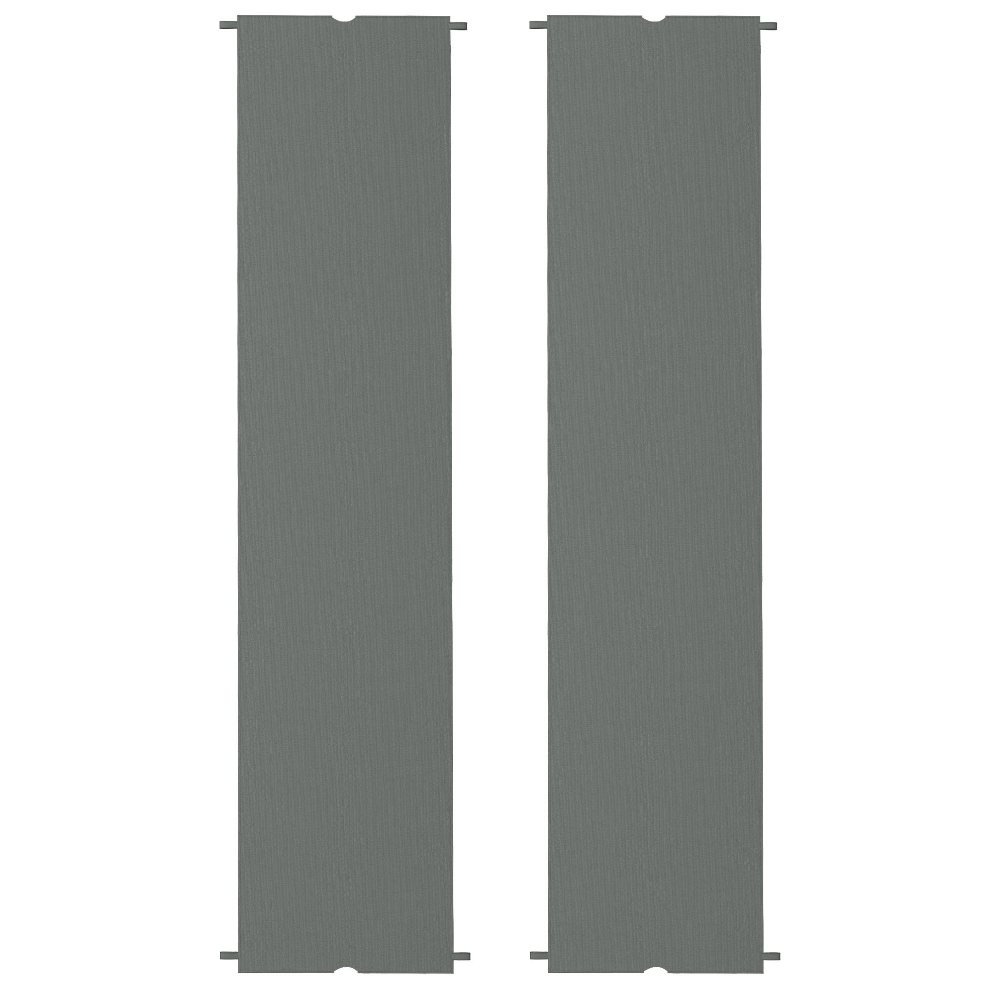 Set of 2 retractable pergola replacement canopies 4.9 x 1.2 m for 3 x 3 m pergola polyester fabric dark gray UV protection