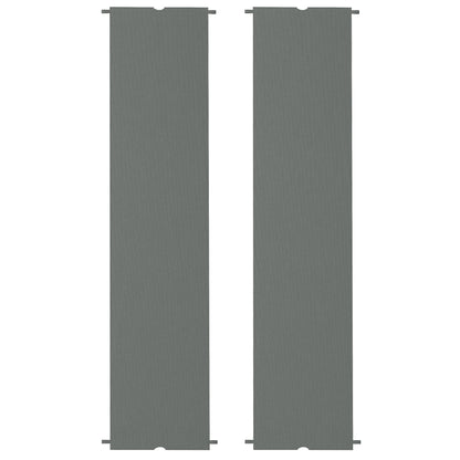 Set of 2 retractable pergola replacement canopies 4.9 x 1.2 m for 3 x 3 m pergola polyester fabric dark gray UV protection