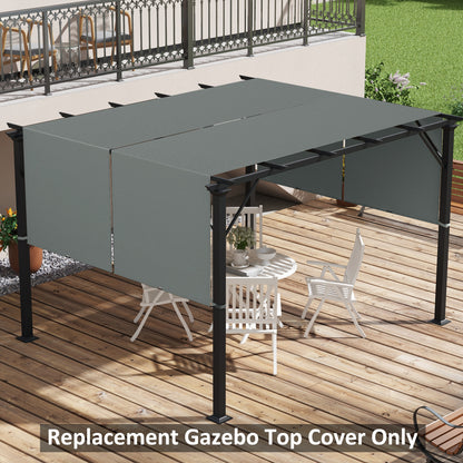Set of 2 retractable pergola replacement canopies 4.9 x 1.2 m for 3 x 3 m pergola polyester fabric dark gray UV protection