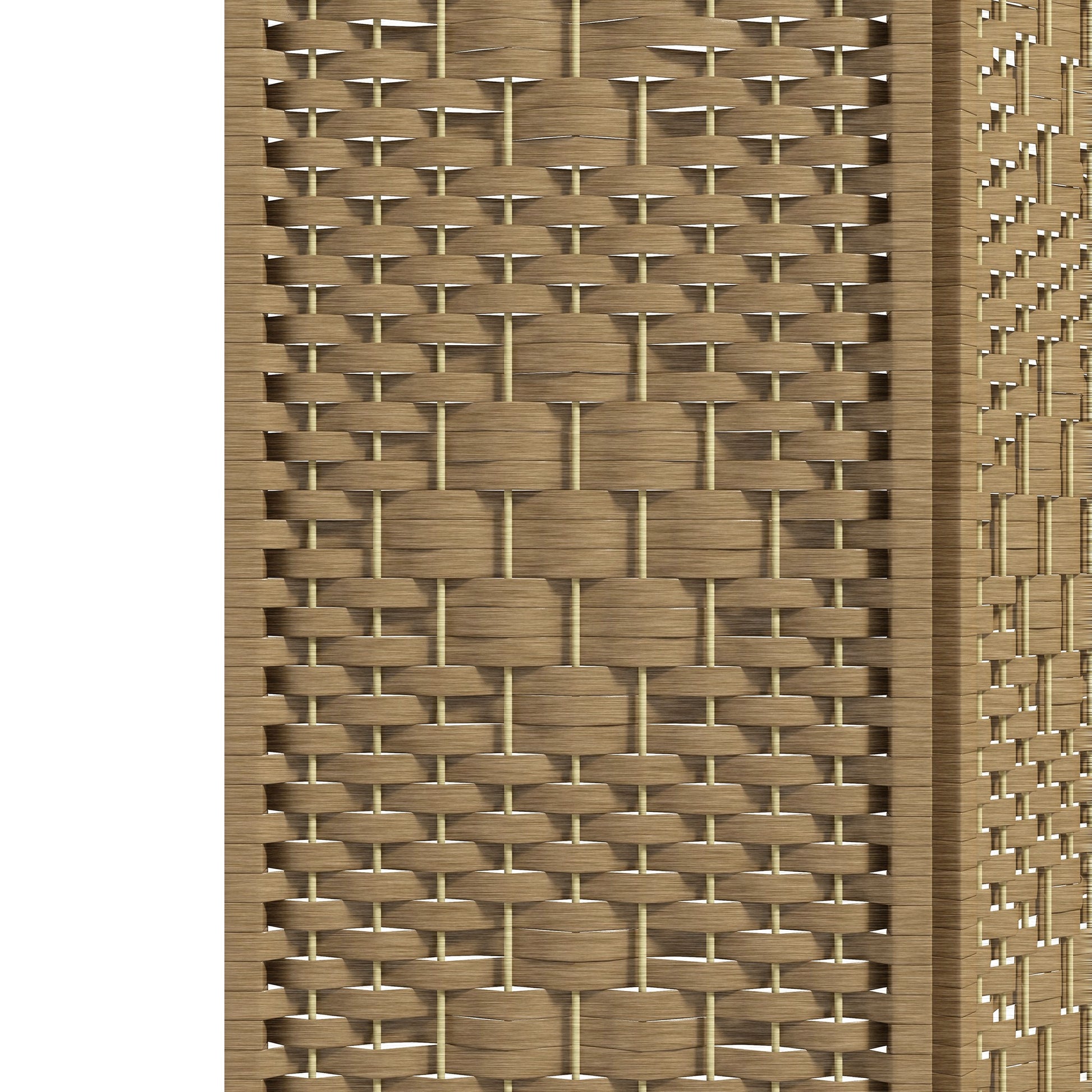 4-Panel Room Divider 160x170 cm Folding Privacy Screen with Paper Rope and Wood Frame Decoration for Bedroom Living Room Natural