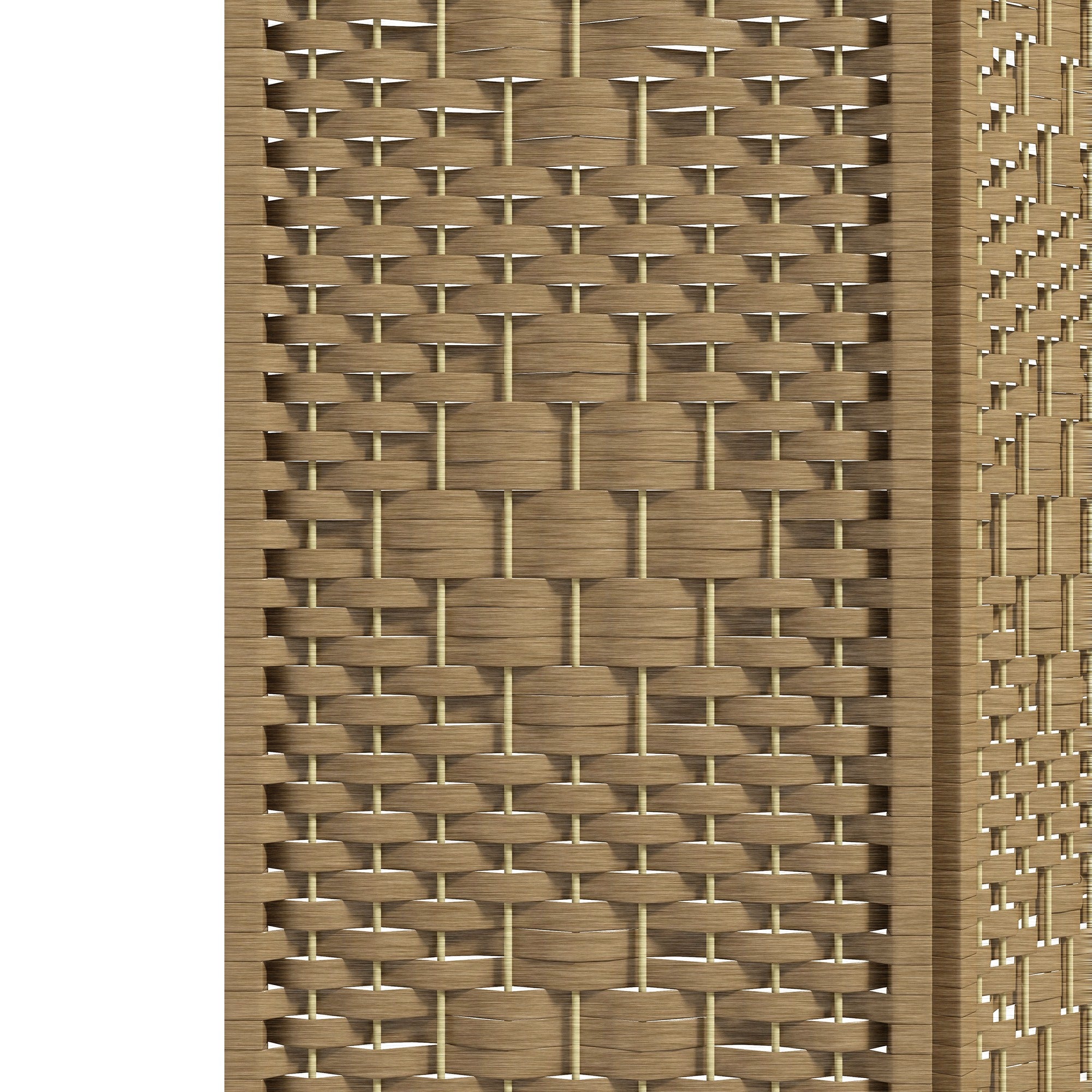 4-Panel Room Divider 160x170 cm Folding Privacy Screen with Paper Rope and Wood Frame Decoration for Bedroom Living Room Natural