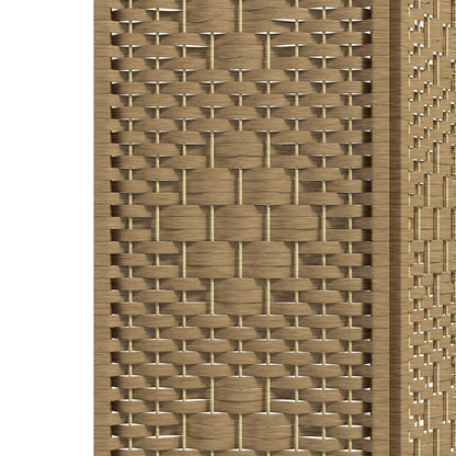 4-Panel Room Divider 160x170 cm Folding Privacy Screen with Paper Rope and Wood Frame Decoration for Bedroom Living Room Natural