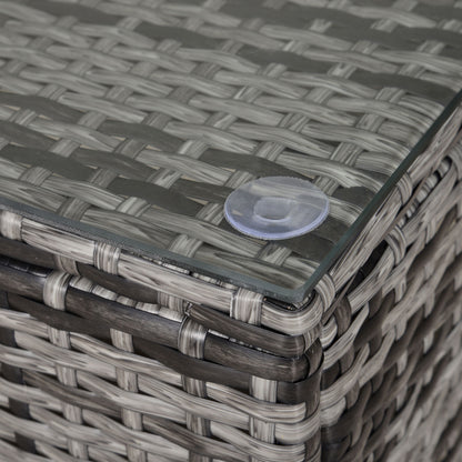 Garden Side Table Coffee Table Patio Table Poly Rattan Gray 85 x 50 x 39 cm