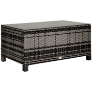 Garden Side Table Coffee Table Patio Table Poly Rattan Gray 85 x 50 x 39 cm