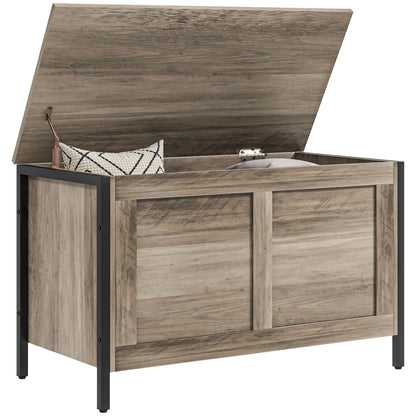 Bedroom Storage Chest 95 L Storage Ottoman with Lid Storage Bench Versatile with Safety Hinge for Hallway Living Room 80x40x50 cm Grayish Brown