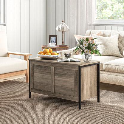 Bedroom Storage Chest 95 L Storage Ottoman with Lid Storage Bench Versatile with Safety Hinge for Hallway Living Room 80x40x50 cm Grayish Brown