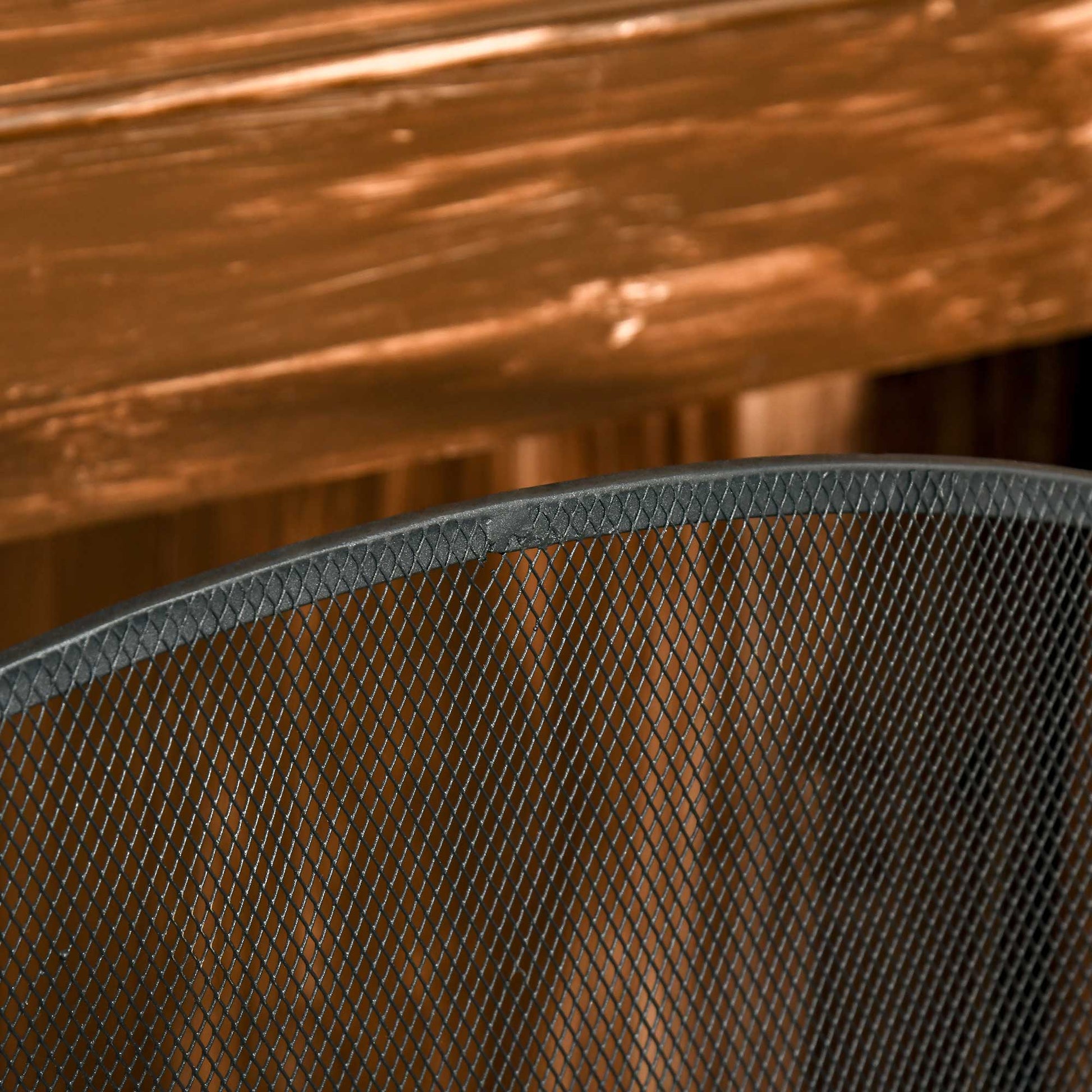 Fireplace Guard Spark Protection Screen with Mesh Iron Screen Fireplace Screen Foldable Three-piece Design Metal Black 110 x 24 x 76.5 cm