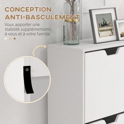 4-Flap Shoe Cabinet, Shoe Rack for 16 Pairs, with Adjustable Shelf, Pine Wood Legs, Shoe Storage, Large Capacity for Hallway, Entryway, 95 x 26 x 95 cm, White